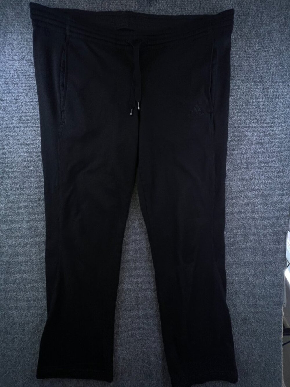 Adidas Sweatpants Womens Medium Joggers Lounge Drawstring Athletic Black Fleece